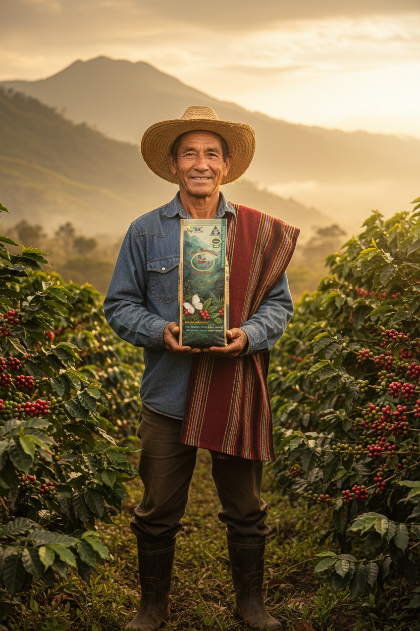 Café Natural — Caficultor colombiano orgulloso