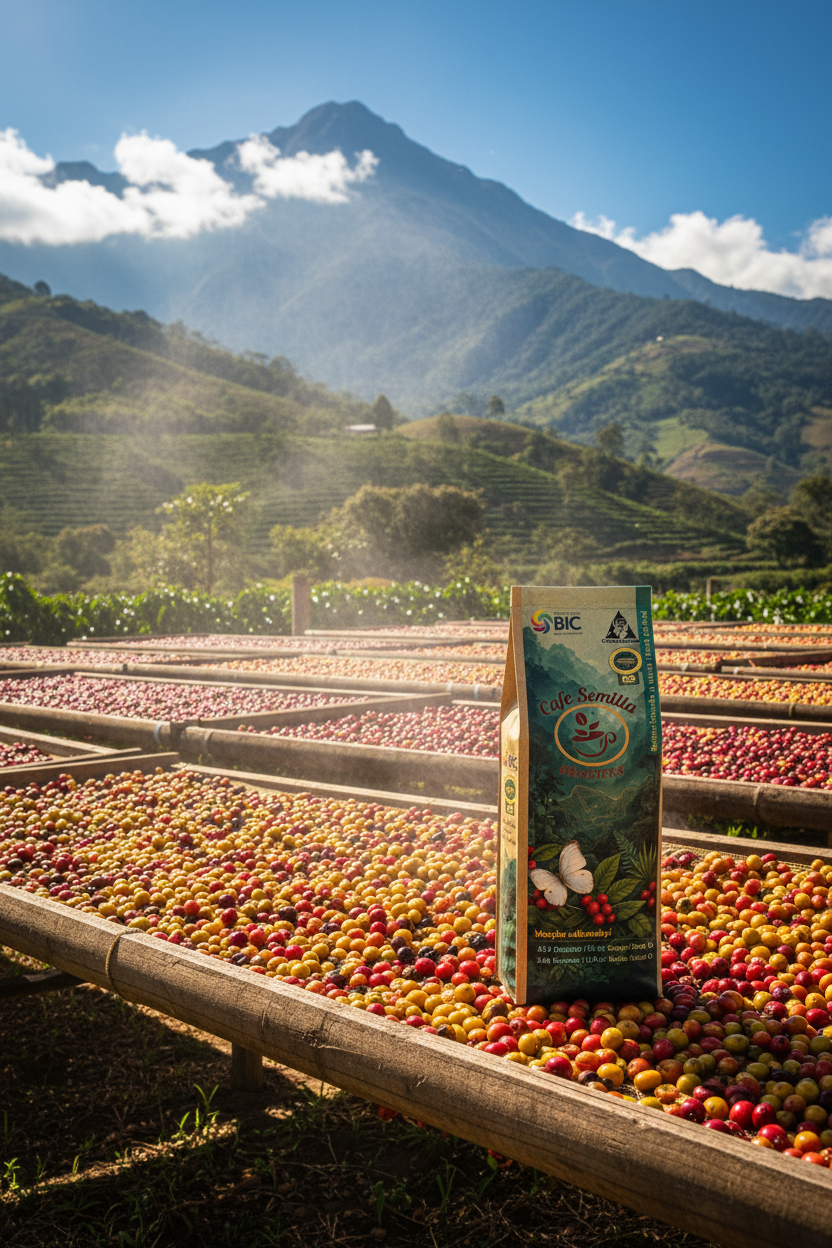 Café Natural — Camas de secado colombianas